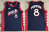 Team USA Basketball #8 Scottie Pippen Navy Jersey,baseball caps,new era cap wholesale,wholesale hats